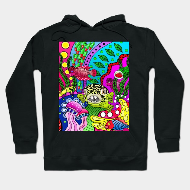 Fish Collage Hoodie by harmount